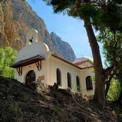 Pretty church/school near the end of the hike -- for the families of the dam workers.
