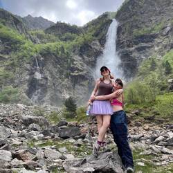 Me and Lily at the waterfall