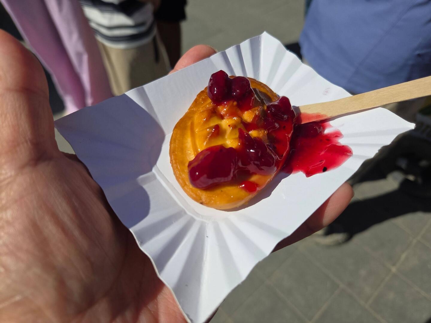Smoked cheese grilled with cranberry sauce