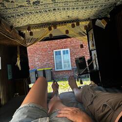 Mittagsschlaf 😴....mit Blick auf die Mülltonnen 🙈😁
