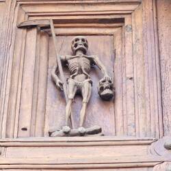 Some of the carving on the cathedral door