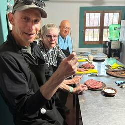 Michael plays chef with the llama tenderloin
