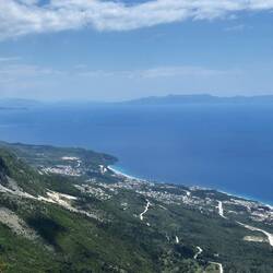 Blick auf das Ionische Meer und Korfu am Horizont