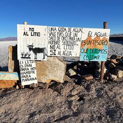 A lot of anti-lithium mining messaging in the salt flats we visited