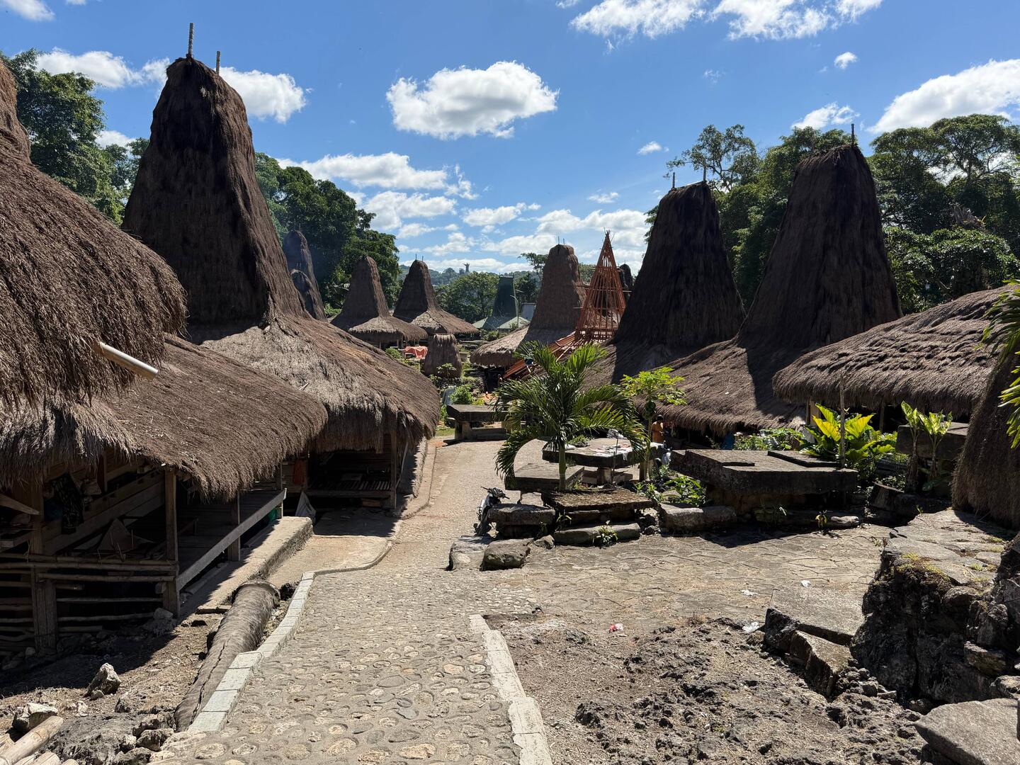 Tarung, in der Dorfmitte immer die Gräber der „Könige“ und Opferplatz