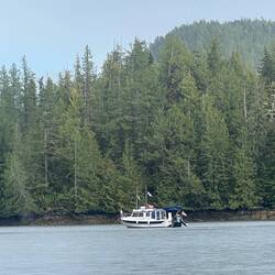 C-Traveler anchored in Kisameet Bay