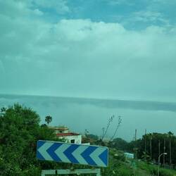 Driving above the clouds that bank up on the northern side of the island.