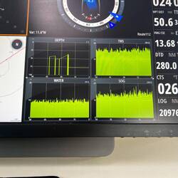 Compare Water Speed (lower left), to Speed Over Ground (lower right). Somebody is pushing!