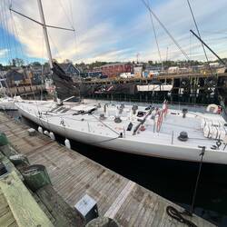 Osprey - a well known racing boat on the opposite side of the pontoon.