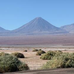 Licancabur Volcano at 19,000 feet is the iconic volcano in the area