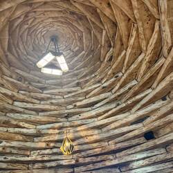 There are two of these domed roofs. No nails! Amazing.