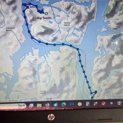 Inreach track today. Tonight, Bill and Mike are in that cove/lagoon just before my track goes west.