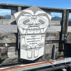 Sign on top the fuel pier