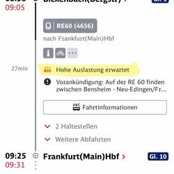 "Hohe Auslastung erwartet" heißt: Wir bekommen es nicht geregelt, genügend Wagen bereitzustellen