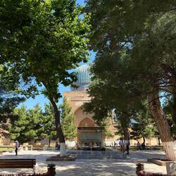Shady grounds of the Bibi Khanum mausoleum complex