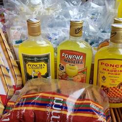 Poncha is a local alcoholic drink. 40% proof. We had some but fresh made. Strong and smooth.