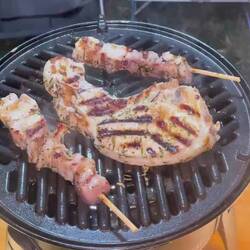 Es gab abends Grillteller "Christianos" mit selbstgemachtem Kartoffelsalat
