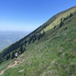 A glimpse at the steepness as we approach the top