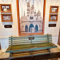 This is the actual chair that Walt Disney sat on in the Griffith Observatory Park and dreamed Disne!