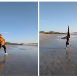 Am Abend bei Ebbe etwas Strand-action