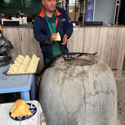 Making Samsa (same as samosas in Indian food)