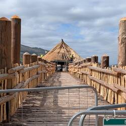 New roundhouse being built after previous one burnt down