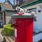 Knitted decorations for post box