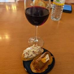 Missy's pintxos on the smallest plate possible.
