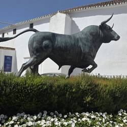Bull statue outside the Ronda Bullring