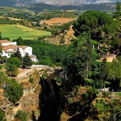View north of the river from the Ronda bridge. Scenic gorge!