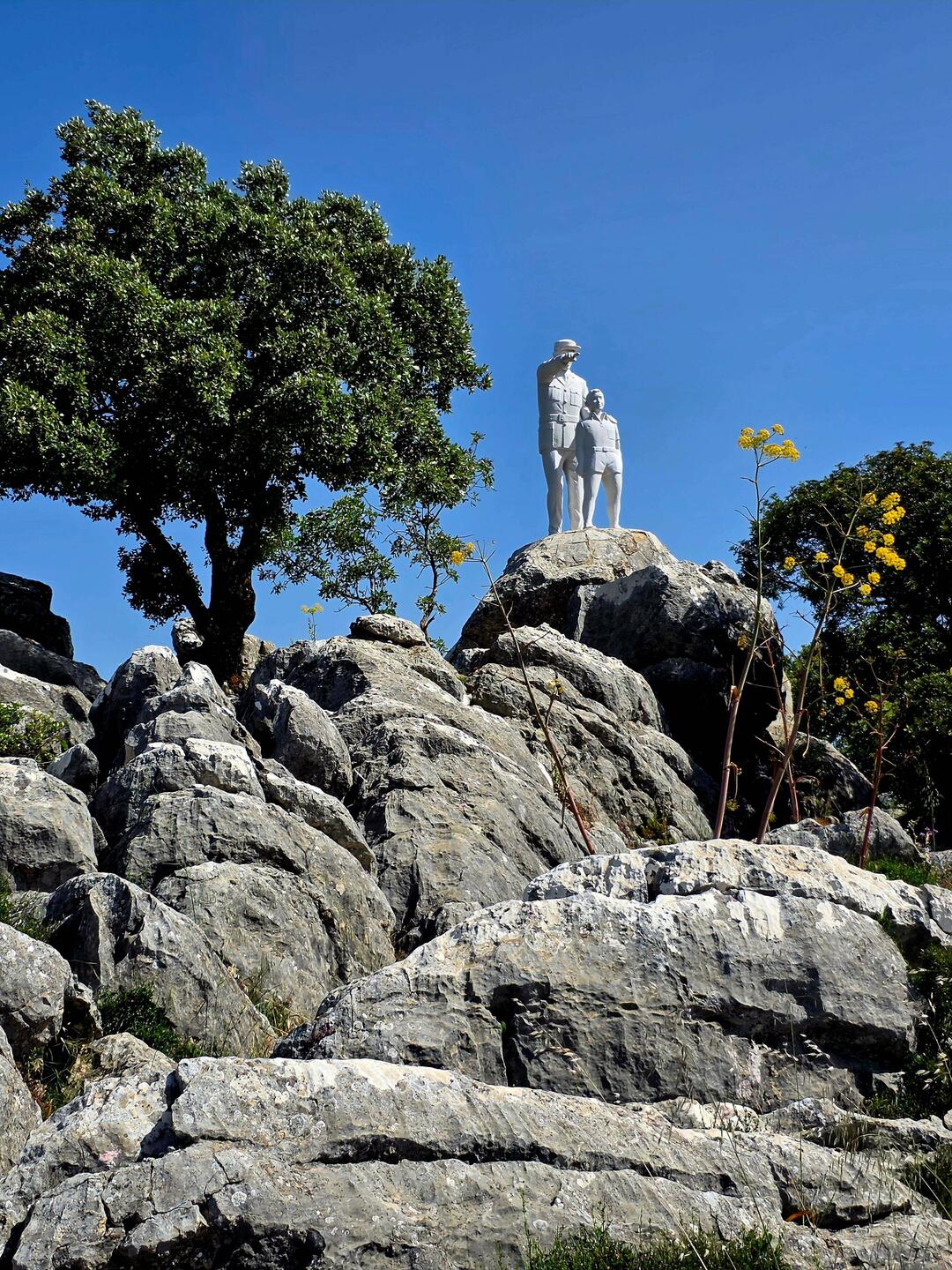 Interesting statue atop an overlook on our ride.