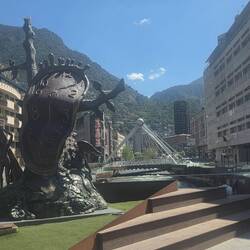This sculpture is a bridge over the main river