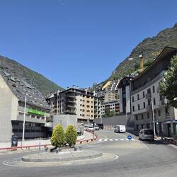 Apartments climb the hills all around the town