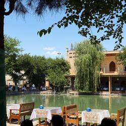 Restaurant around a "lake" in the center of Bukhara