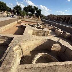Ruins of 6th century textile dying vats in the heart of Bukhara
