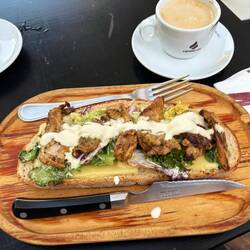 Really delicious grilled chicken. My much-beloved croissant had to wait until a later stop.