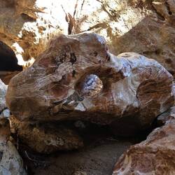 The pressure on the sedimentary rock created the most beautiful pinkish marble