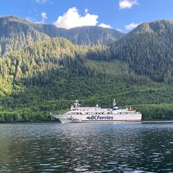 Ferry "Northern Sea Wolf" coming into Ocean Falls.