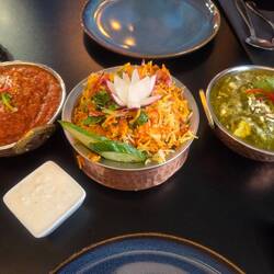 Indian dinner, the serve was so big we took half back to have for breakfast.