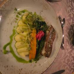 Red fish with mash potato