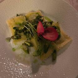 Asparagus ravioli