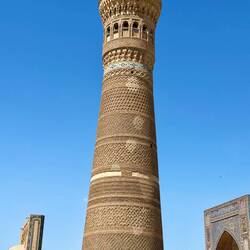 The Soviets were not successful in knocking down this minaret (lighter colored patches)