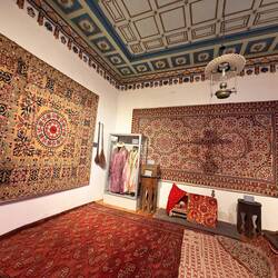 Textile displays at former emir's palace