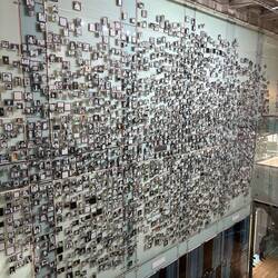 Photo collage in the museum of people killed during the dictatorship