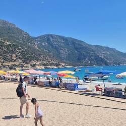 Oludeniz Beach. Paraglider just visible, but there were stacks of them coming down.