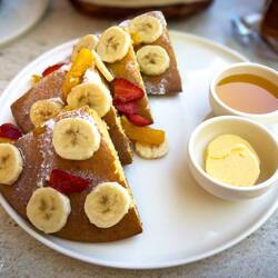 Pancakes for breakfast at Francala ... yummy — Bostanlı, İzmir.