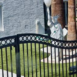 Liberace's camp Statue of Liberty 🗽 in front yard!