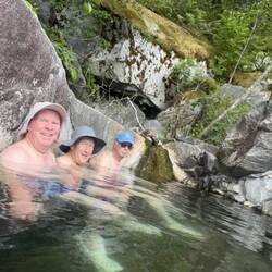 Me, Mike and Bill in Eucott hot springs.