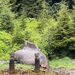 Overturned boat hull