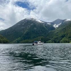 C-Traveler anchored in Eucott Bay.